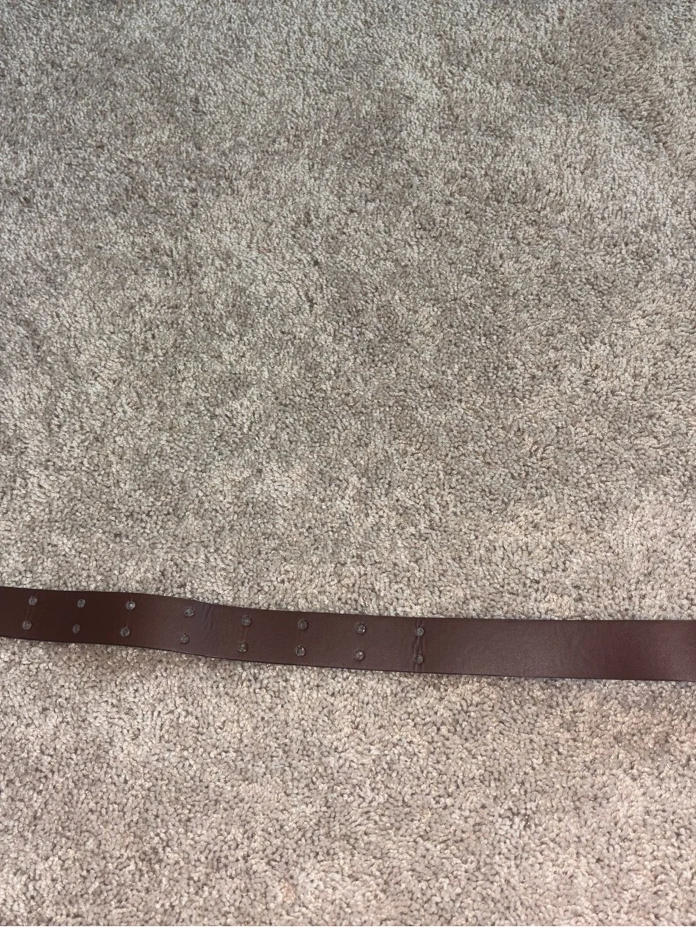 Vintage Brown Leather Double Prong Roller Buckle Belt Grommet Hole 34 36